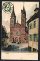 AK Basel, Münster, Vorderseite, 1906