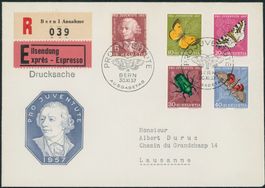 1957 - Pro Juventute - Ersttagsbrief FDC ET