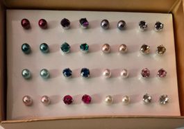 Yvonne 16er-Pack Ohrstecker versilbert von Avon