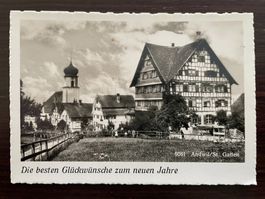 ANDWIL Neujahrskärtchen mit belebter Ortspartie