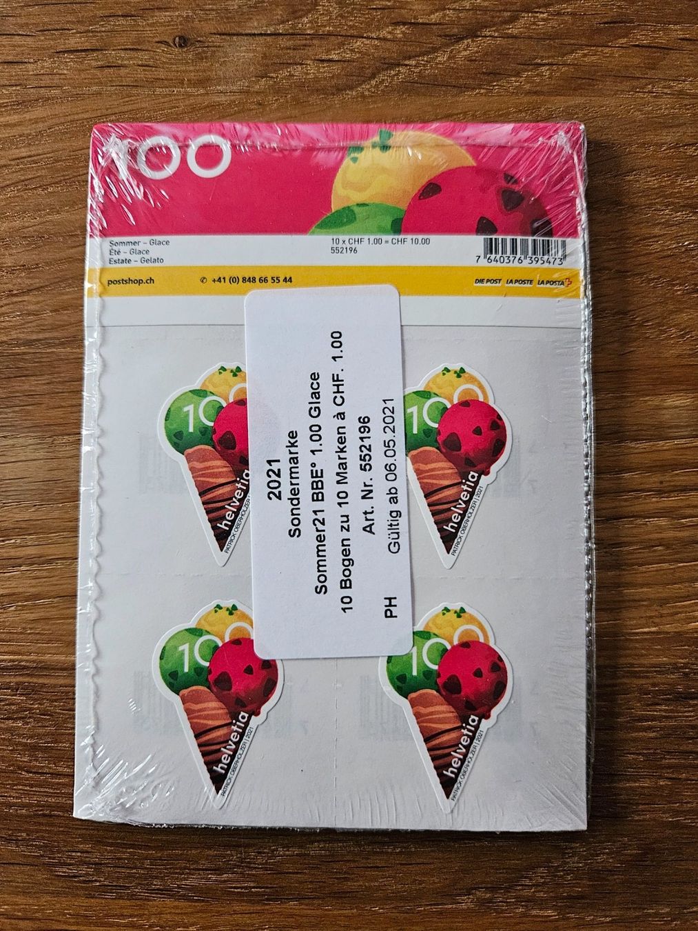 Alle Briefmarken: Originalpaket Bogen Sommer 2021, Glace, Postfrisch – Neu (gemäss Beschreibung) aus Rickenbach SO von Bytebull