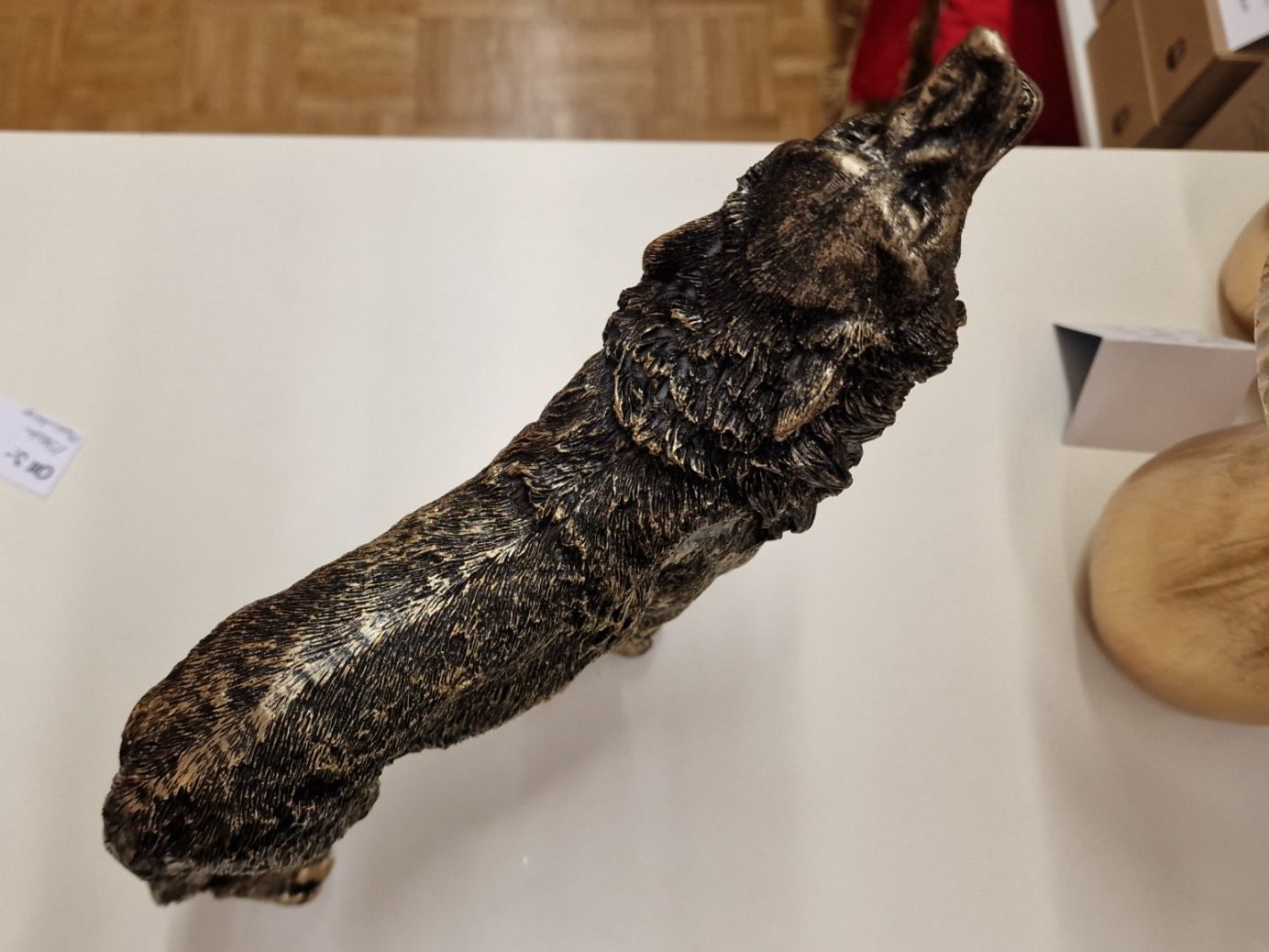 Statuette: Deko Wolf in Vintage Gold Optik – Nuovo e nell'imballaggio originale da Schaffhausen venduto da AtelierPudesco 4