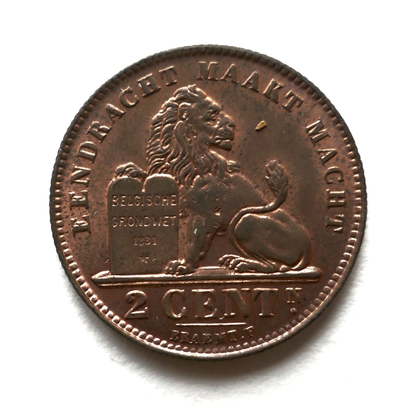 Tutti le monete: 2-Centimes-Stück Belgien 1919, Flämisch – Usato da Oberhasli venduto da Pyclik