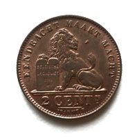 2-Centimes-Stück Belgien 1919, Flämisch