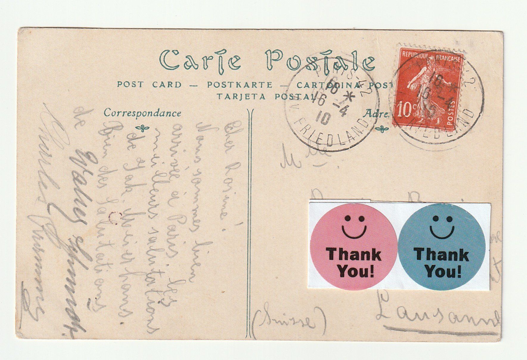 Ansichtskarten: Postkarte Paris Eiffelturm mit Elefant 16.04.1910 – Gebraucht aus St. Gallen von Ricardo_Deals 1