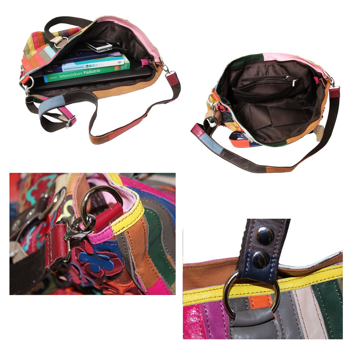 Borse da donna: Echtleder Tasche, Laptoptasche/ pink-multi/gross/neu – Nuovo e nell'imballaggio originale da Wohlenschwil venduto da ABC-Vintage 3