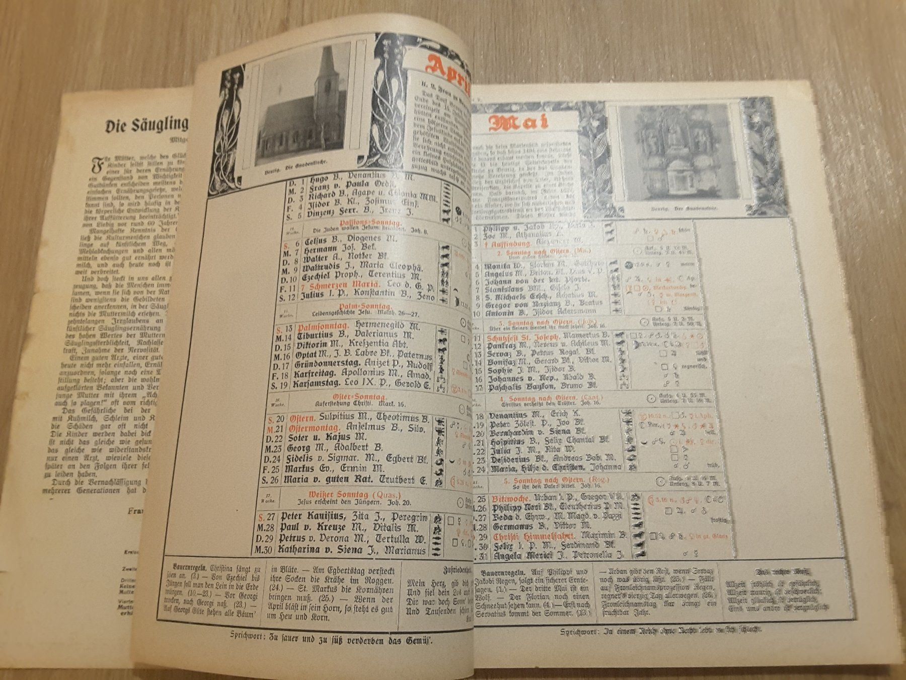 Calendari: Benzigers Einsiedler Kalender 1924 – Usato da Reichenburg venduto da Pipo-67 1