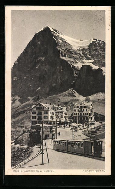 Cartoline postali: Kleine Scheidegg, Bergbahn vor dem Eiger – Usato da Berlin venduto da bartko-reher