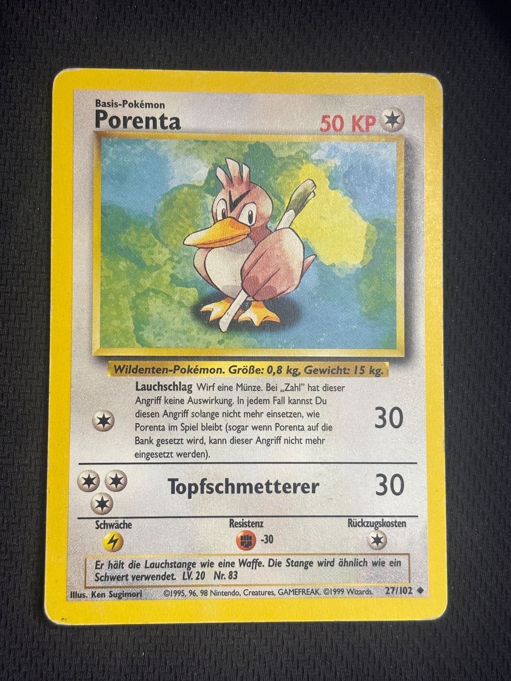 Pokémon Carte collezionabili: Pokemon Porenta 27/102 WOTC Base Set DE – Usato da St. Gallen venduto da KantoKarten