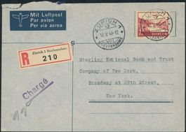1946 - Flugpost - Brief - EF - nach USA