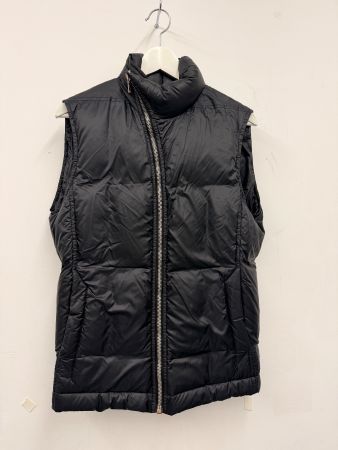 Rick Owens Down Vest – Asymmetrischer Reißverschluss – BLACK