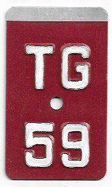 Insegne: Velonummer Thurgau TG 59 – Usato da Bülach venduto da anska