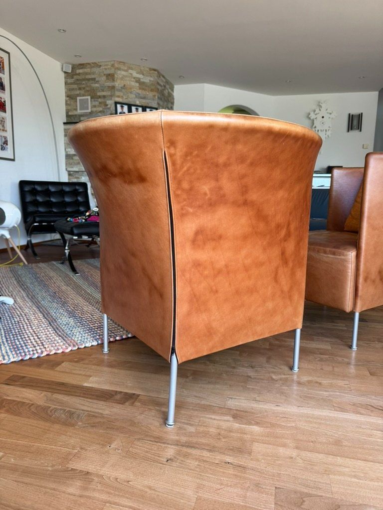 Poltrone: 2er-Set Montis High-End Design-Sessel | robustem Büffelleder – Usato da Oberageri venduto da iba_p68t 2