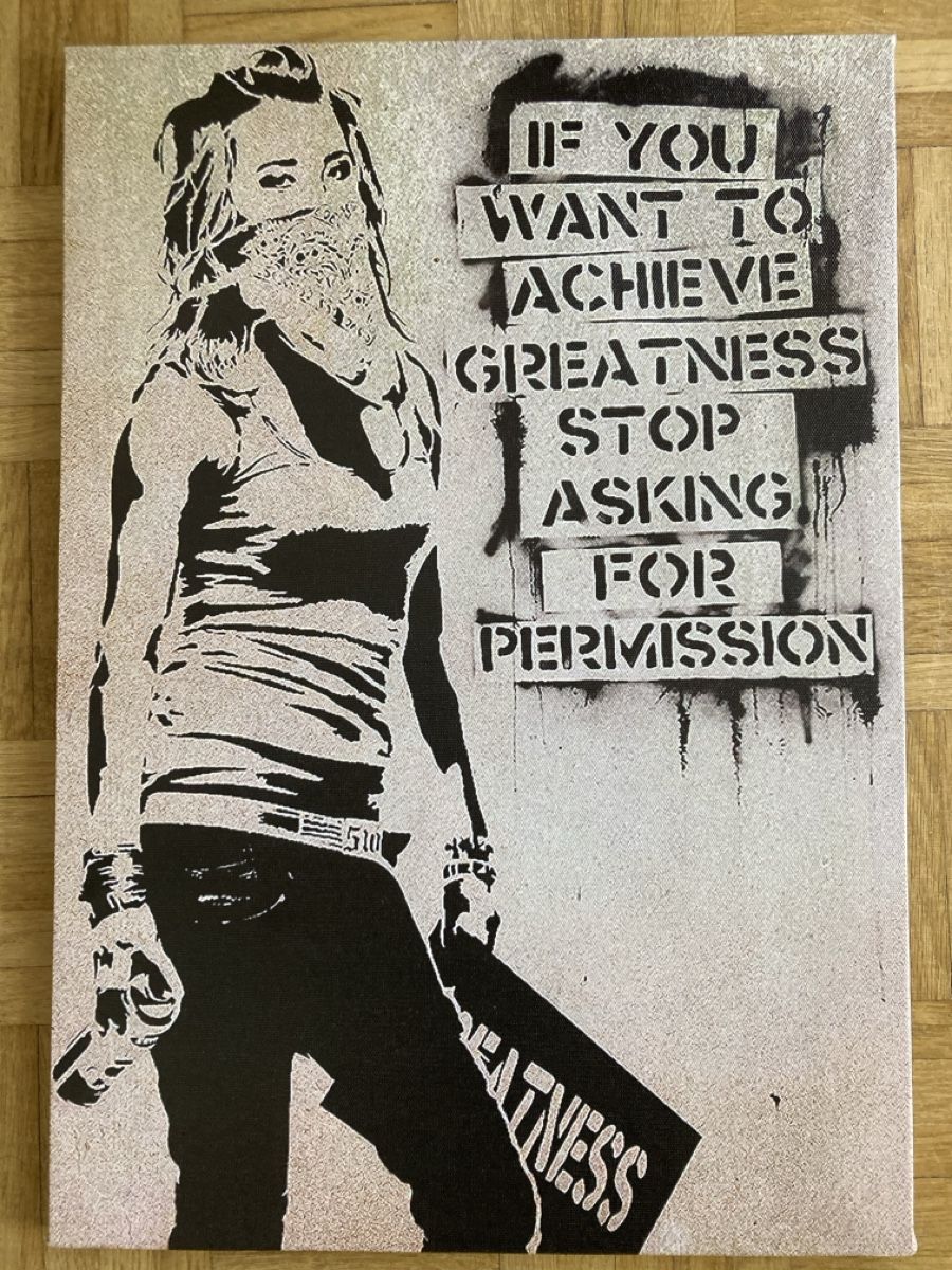 Dipinti: Bansky canvas painting 42x20 inch – Usato da Basel venduto da nic_mwz6 1
