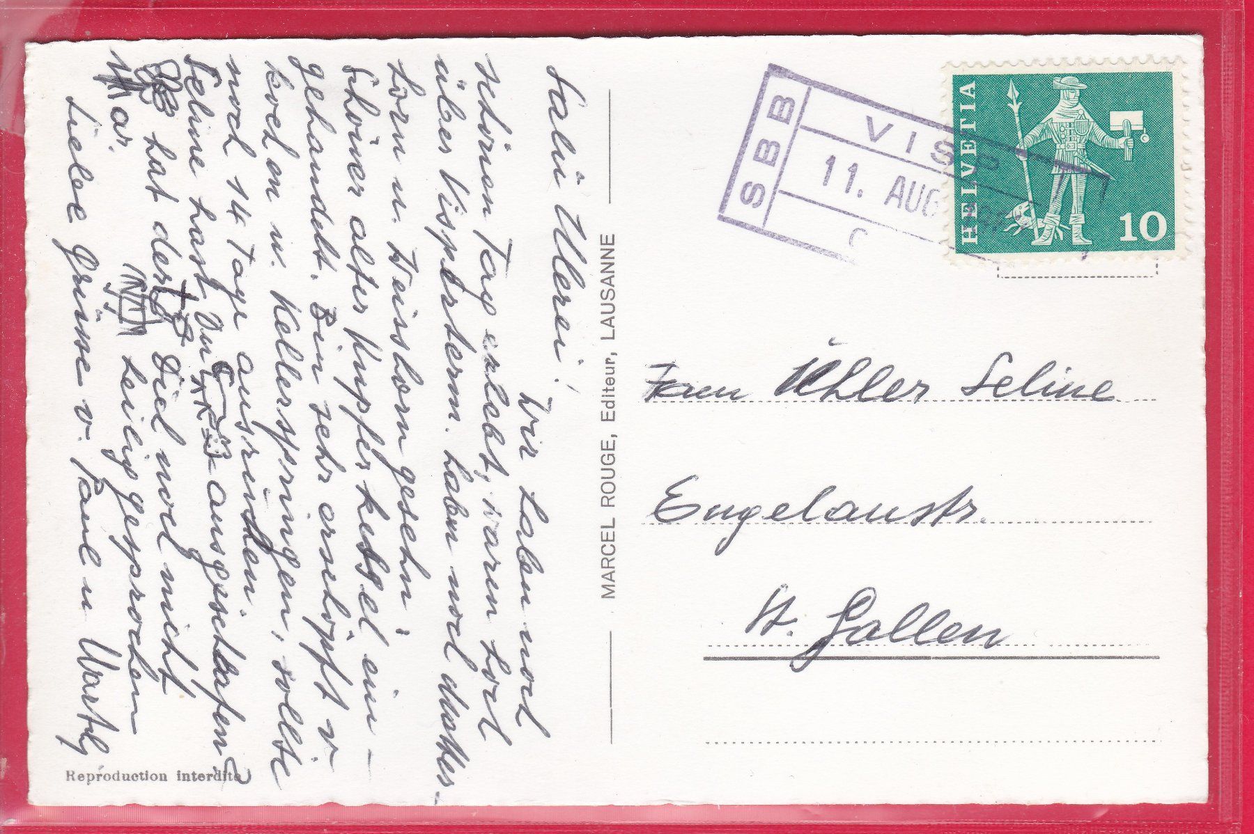 Cartes postales: VISP - VIÈGE, BAHNPOSTSTEMPEL – D'occasion à Oberrieden par Gebirgsstelze 1