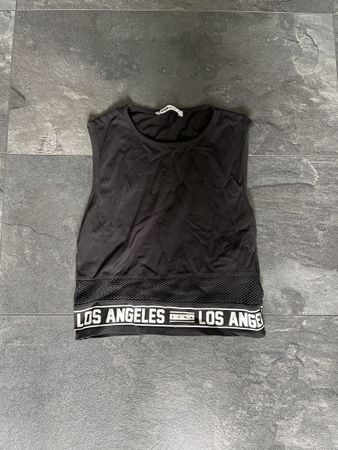 Schwarzes Tanktop mit Los Angeles Print
