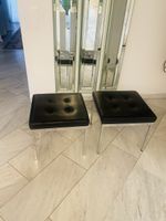 Zing Lamprecht Zürich  4 Design-Hocker Leder  Metall Vintage