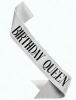 Fascia compleanno argento glitterata