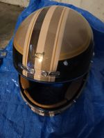 Motorradhelm NZI Rauhleder Optik, Retro, Gr. S, (Ohne glass)
