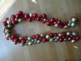 Weihnachtskugeln Girlande, Rot und Gold, gebraucht🎄 1.70m