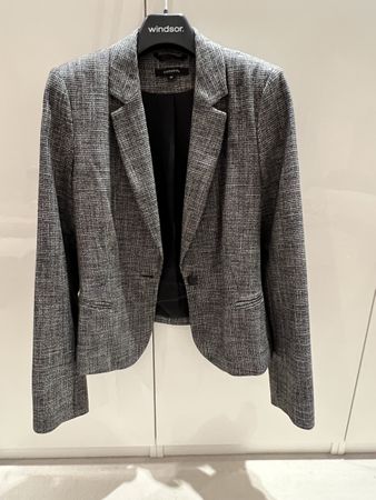 Comma Blazer Gr. 36 schwarz/weiss kariert