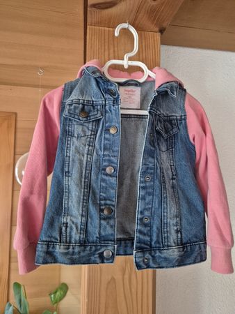 Süsse Jeansjacke Sweatjacke pink 104