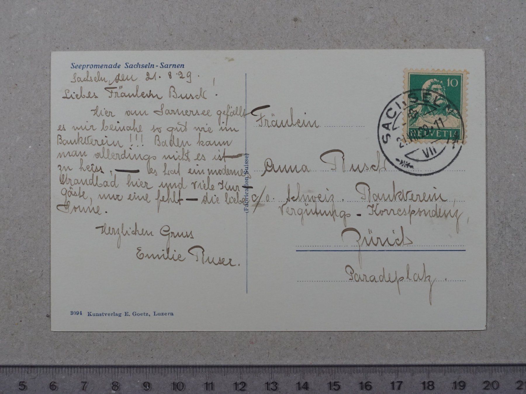 Cartes postales: Sachseln - Sarnen, Seepromenade – D'occasion à Lenzburg par fh1 1
