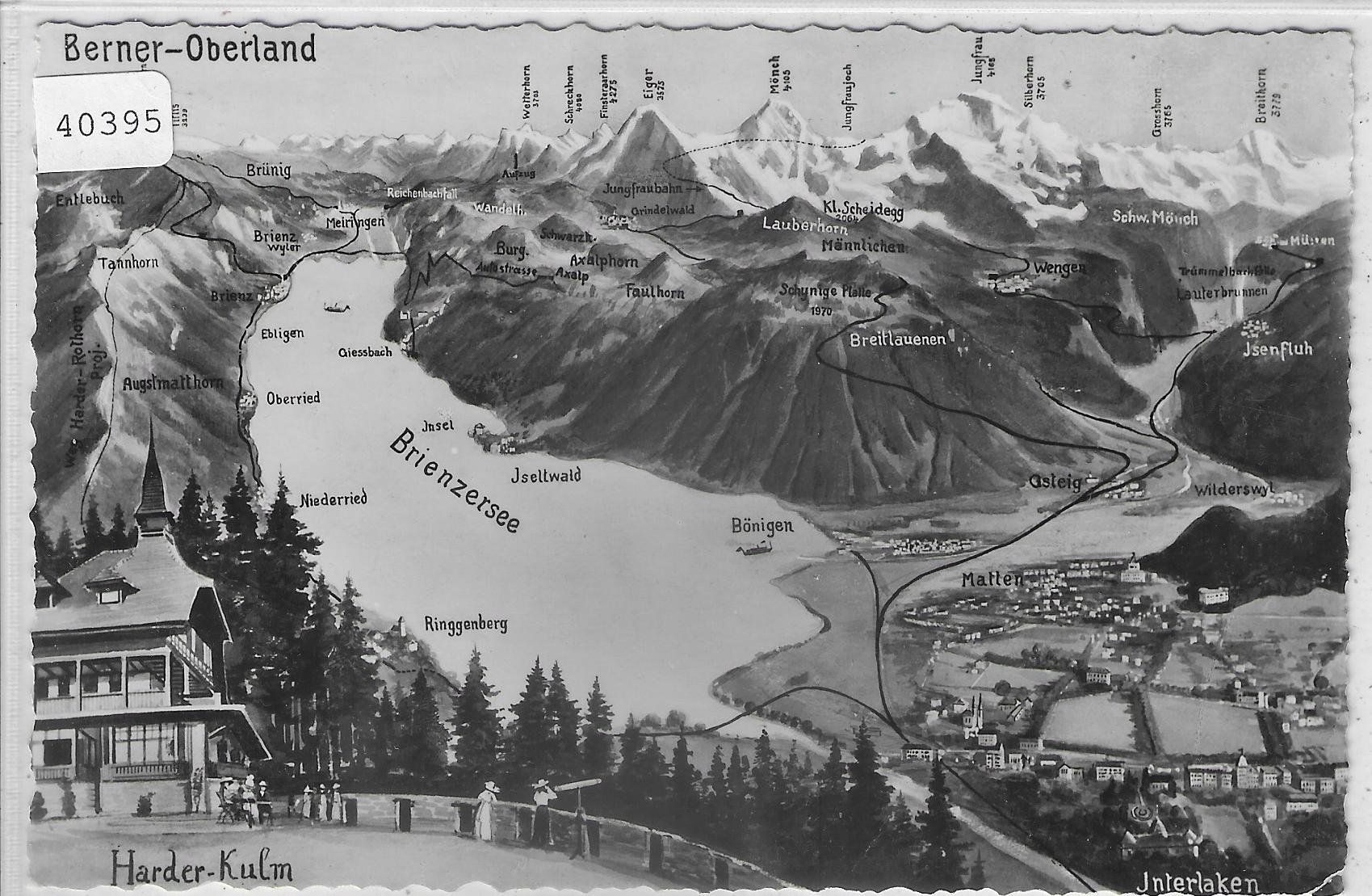 Cartoline postali: Panorama Brienzersee vom Harder-Kulm aus – Usato da Ettingen venduto da Kartenplanet
