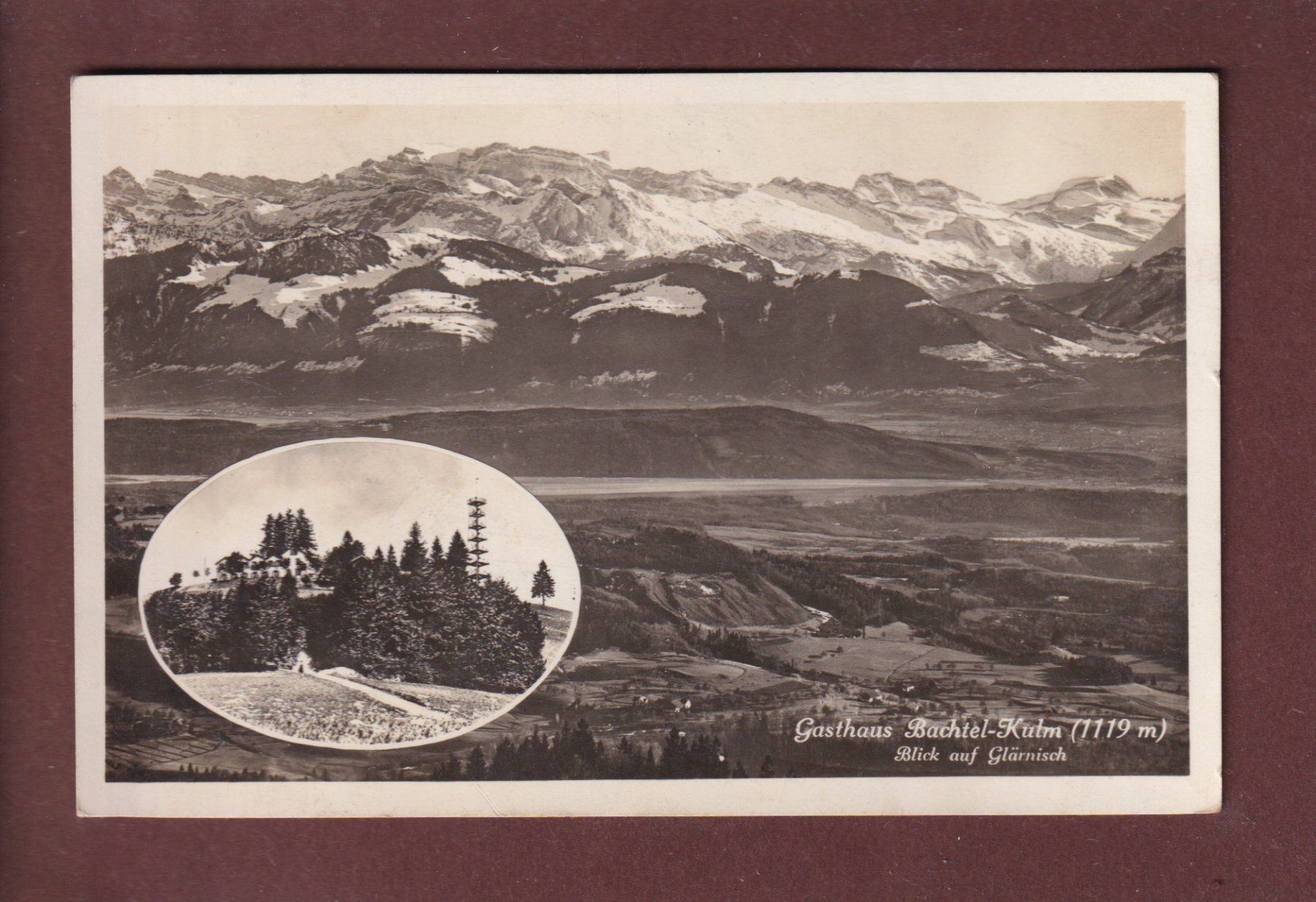 Cartoline postali: Gasthaus BACHTEL-KULM - 1936 – Usato da Pully venduto da nicecards