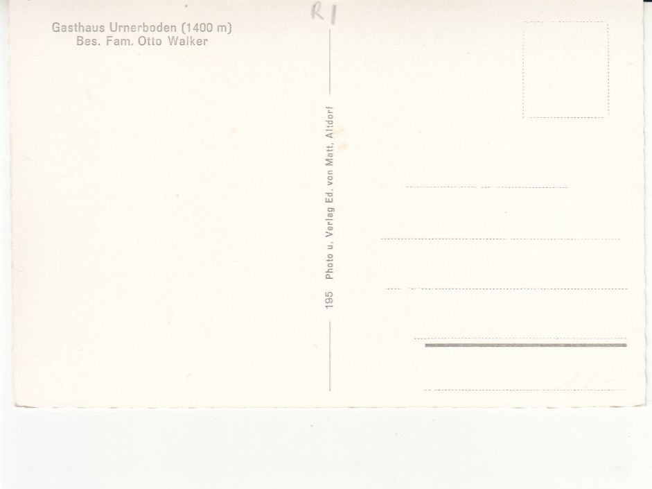 Cartoline postali: Urnerboden ca. 1940 – Usato da Bürglen TG venduto da StampGraf 1