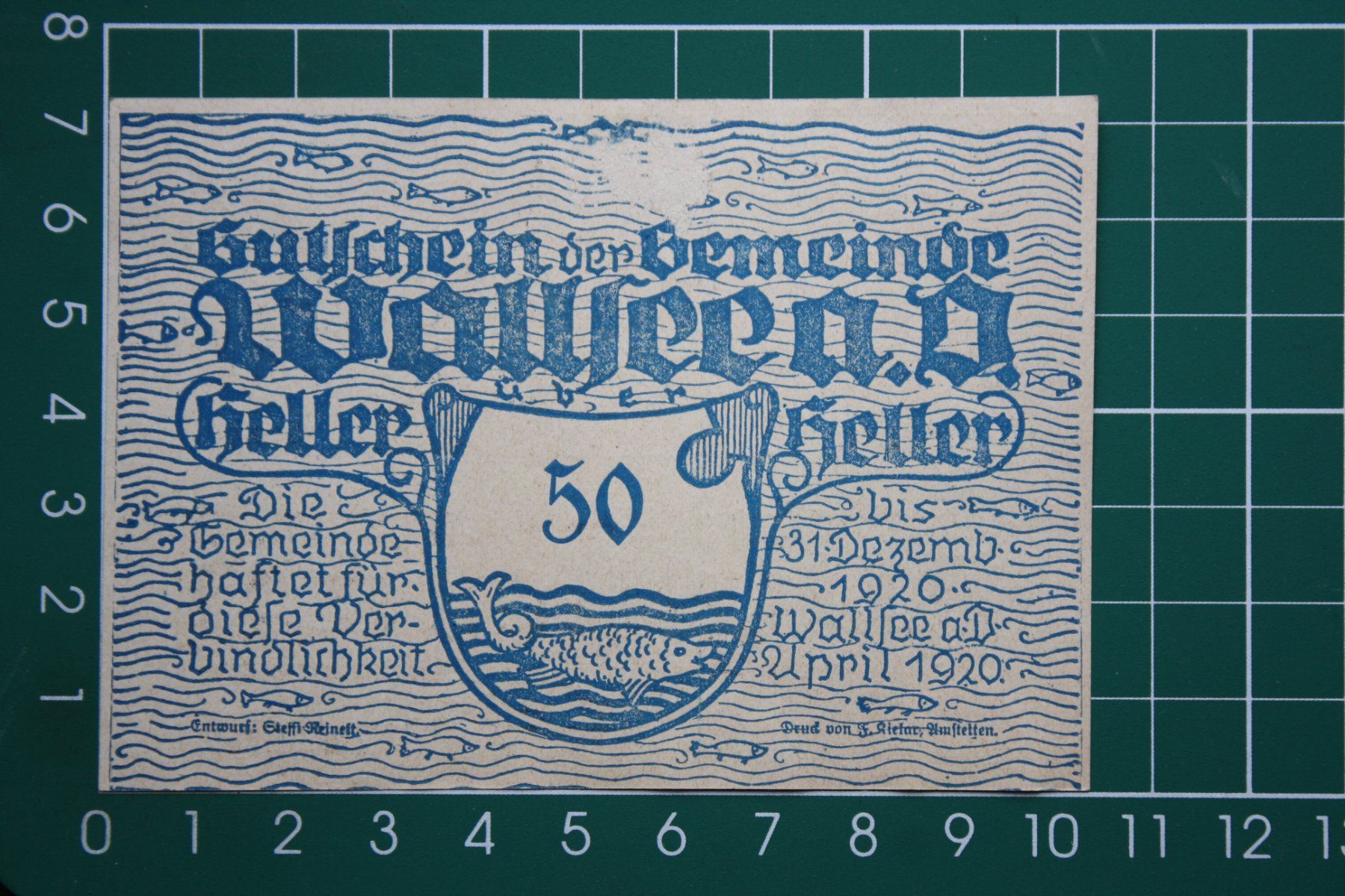 Banconote: currency voucher austria wallsee 50 heller 1920 – Usato da Laupen BE venduto da Gufi57 1