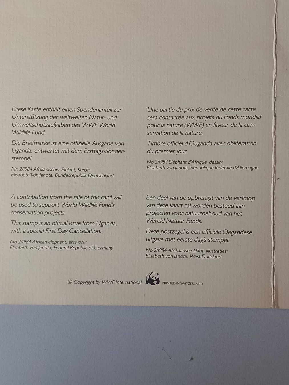 Alle Briefmarken: Ersttagskarte Uganda WWF von 1983 – Neu und originalverpackt aus St.Gallen von wanderin6 1