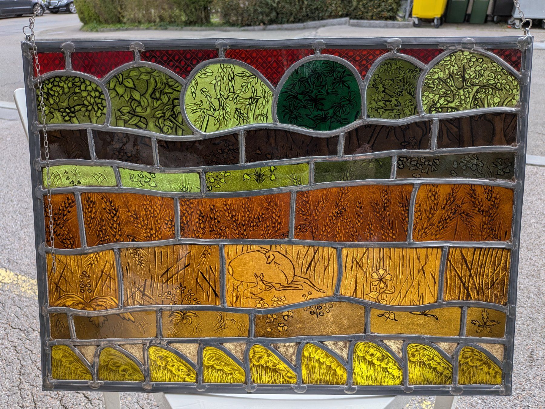 Dipinti: Bleiglasfenster, Fensterbild signiert – Usato da Emmen venduto da Brockofsky