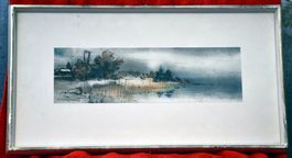 Aquarell Bild 43x24x2 cm