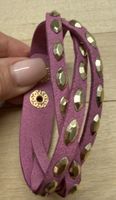 Armband Wildleder Optik Lila mit Nieten Damen