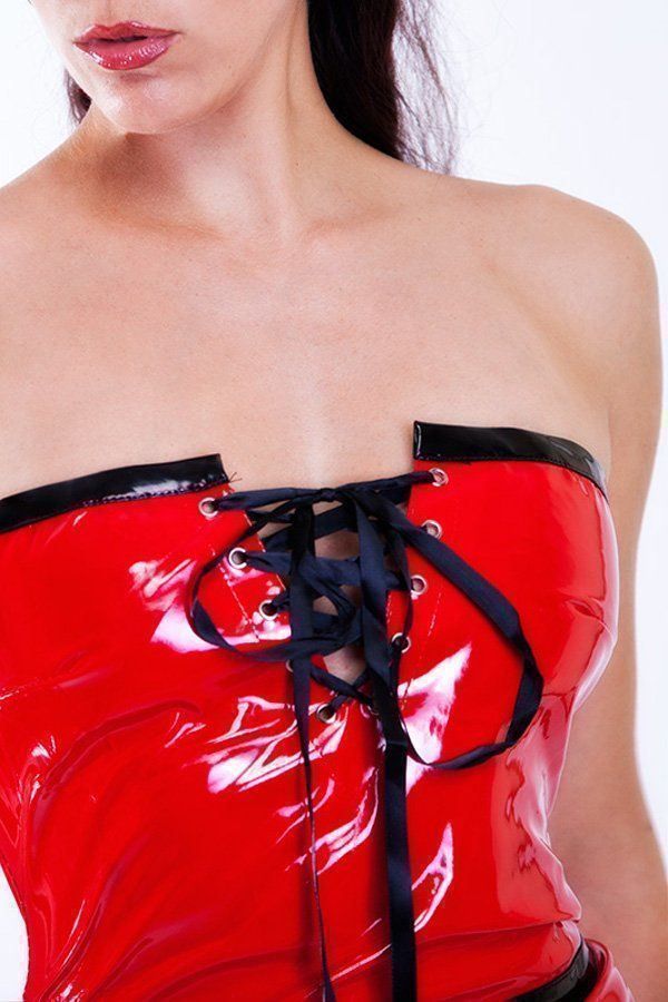 Vestiti: Schickes Lack Cocktailkleid in rot – Nuovo e nell'imballaggio originale da Beinwil am See venduto da yourfetishworld 3