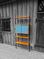 Mid Century Teleskopregal   mit Korpus Massivholz Tanne