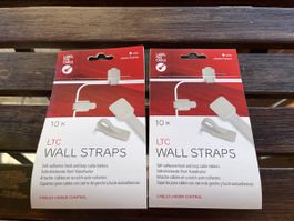 2x LTC Wall Straps Klett-Kabelhalter selbstklebend weiss