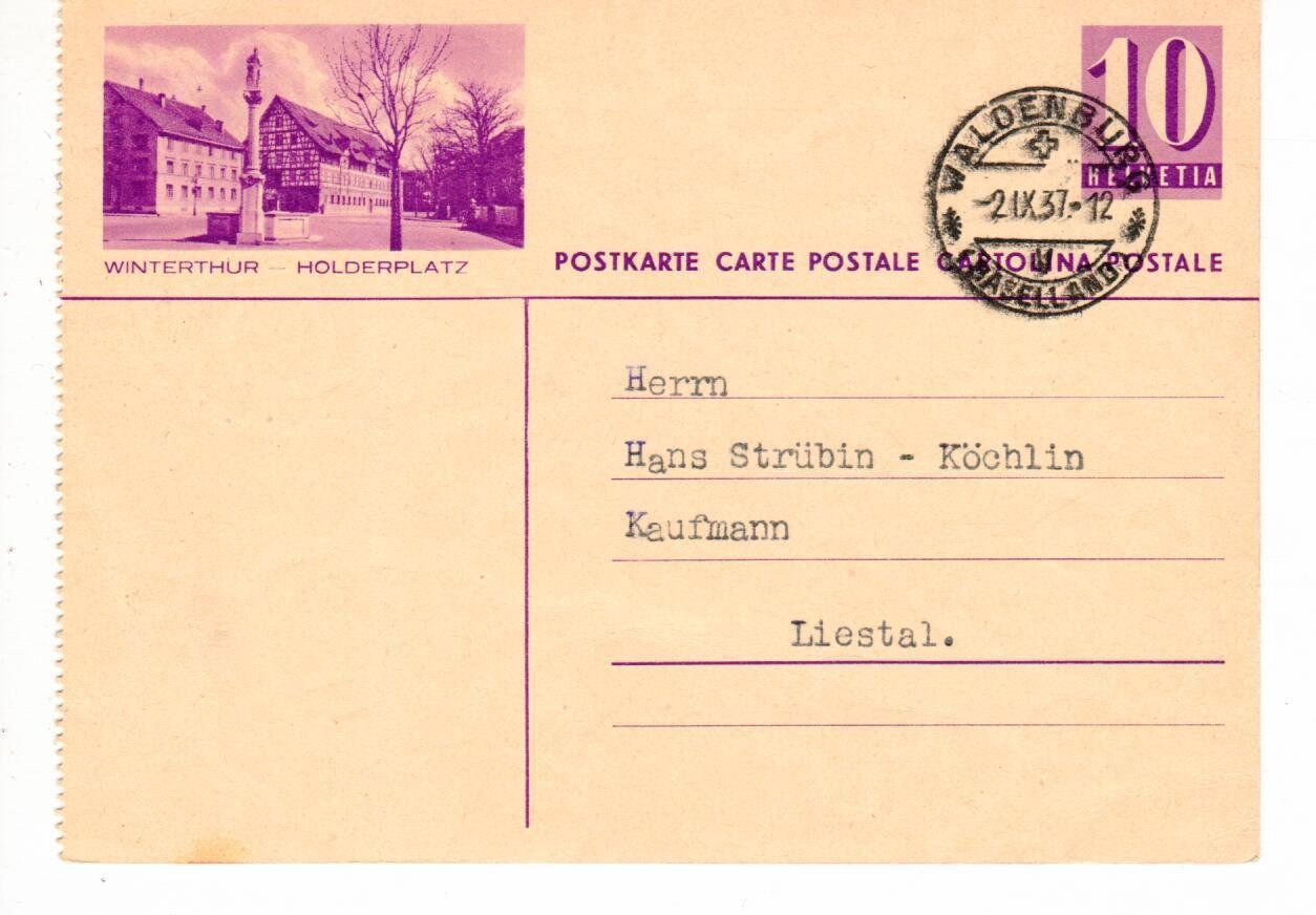 Tutti i francobolli: Bildpostkarte, Winterthur - Holderplatz – Usato da Wolhusen venduto da Curver9