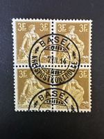 Schweiz - Znr 116 3Fr Helvetia mit Schwert 4er Block