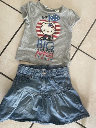 Hello Kitty "The Big Apple" T-Shirt & Jeansrock Gr 98/104