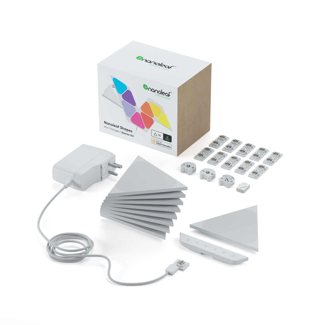 Nanoleaf Lampade: Shapes Mini Triangles Starter Kit 9 Stück – Nuovo e nell'imballaggio originale da Dietlikon venduto da Salesmax