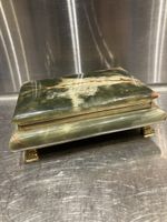 Boîte à bijoux vintage en onyx vert et laiton