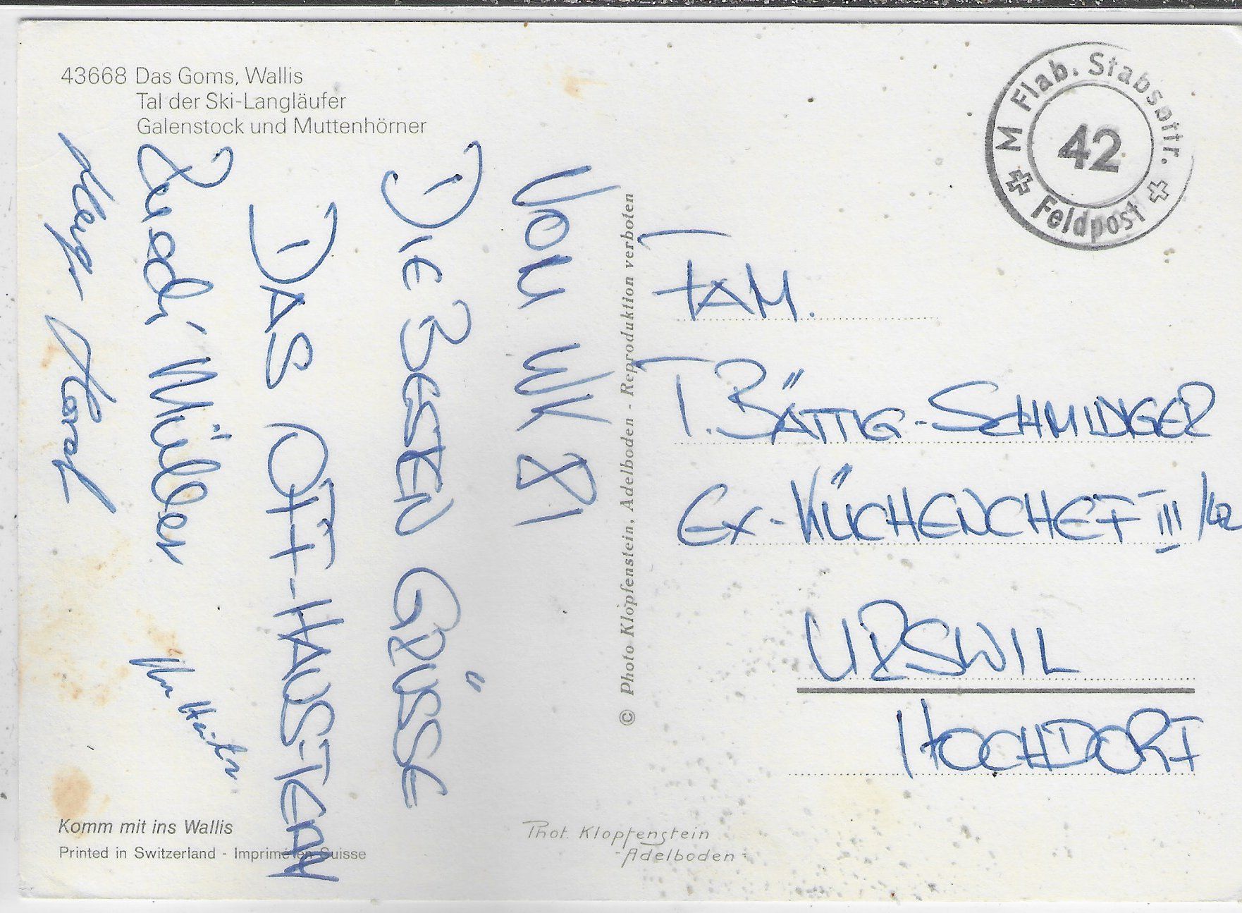 Cartoline postali: Das Goms im WInter – Usato da Ettingen venduto da Kartenplanet 1