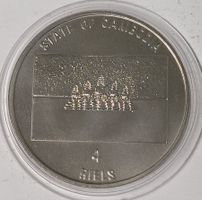 4 RIELS / KAMBODSCHA 1993 (UNC. in Kapsel)