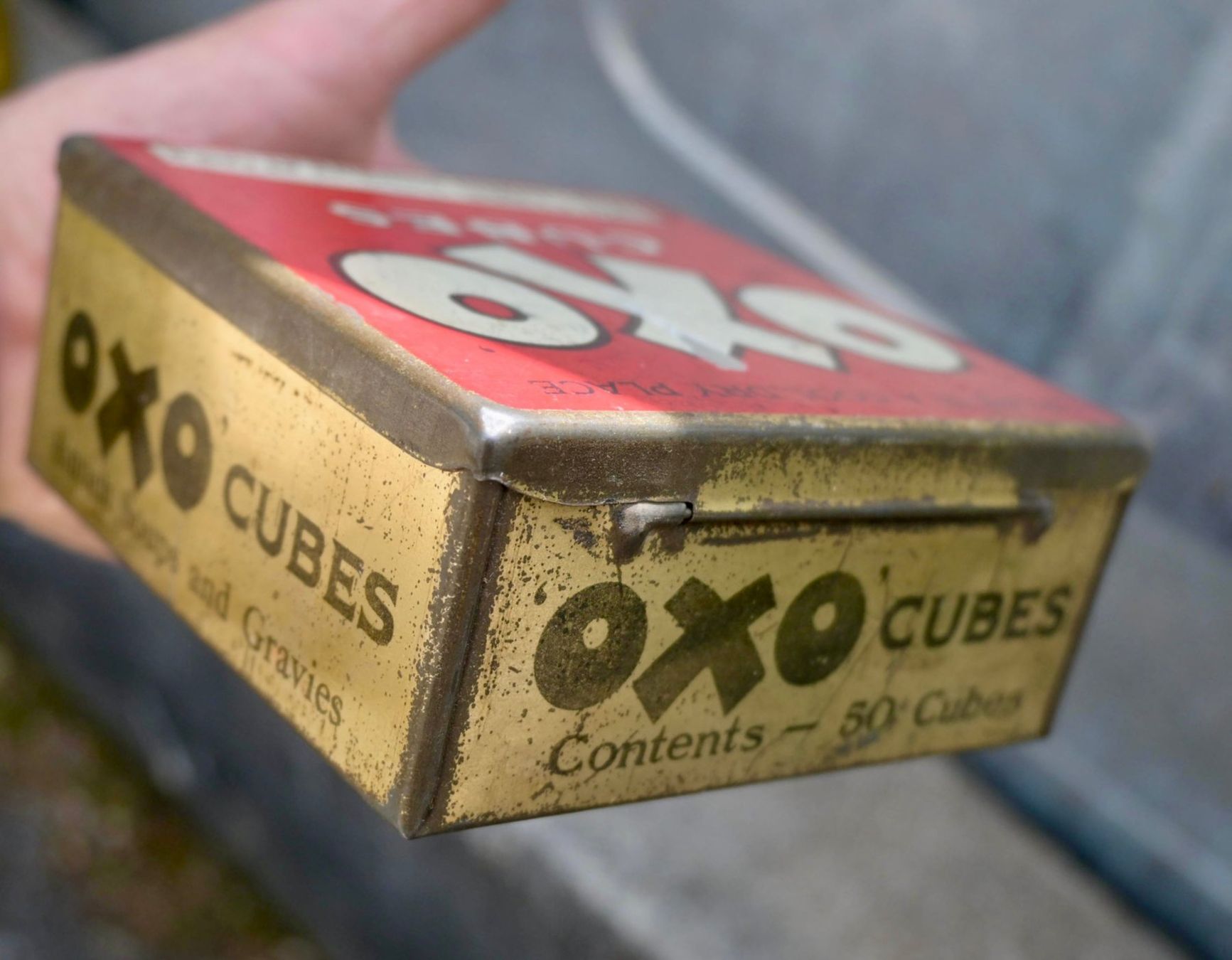 Barattoli: Vintage Blechdose OXO CUBE Strengthens Every Dish – Usato da Pfaffhausen venduto da mono_rec 9