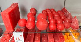 018 Posten Raureif Kerzen erdbeerrot aus Liquidation