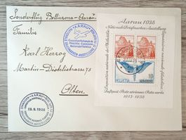 TR54 Enveloppe + Timbre Suisse 1938