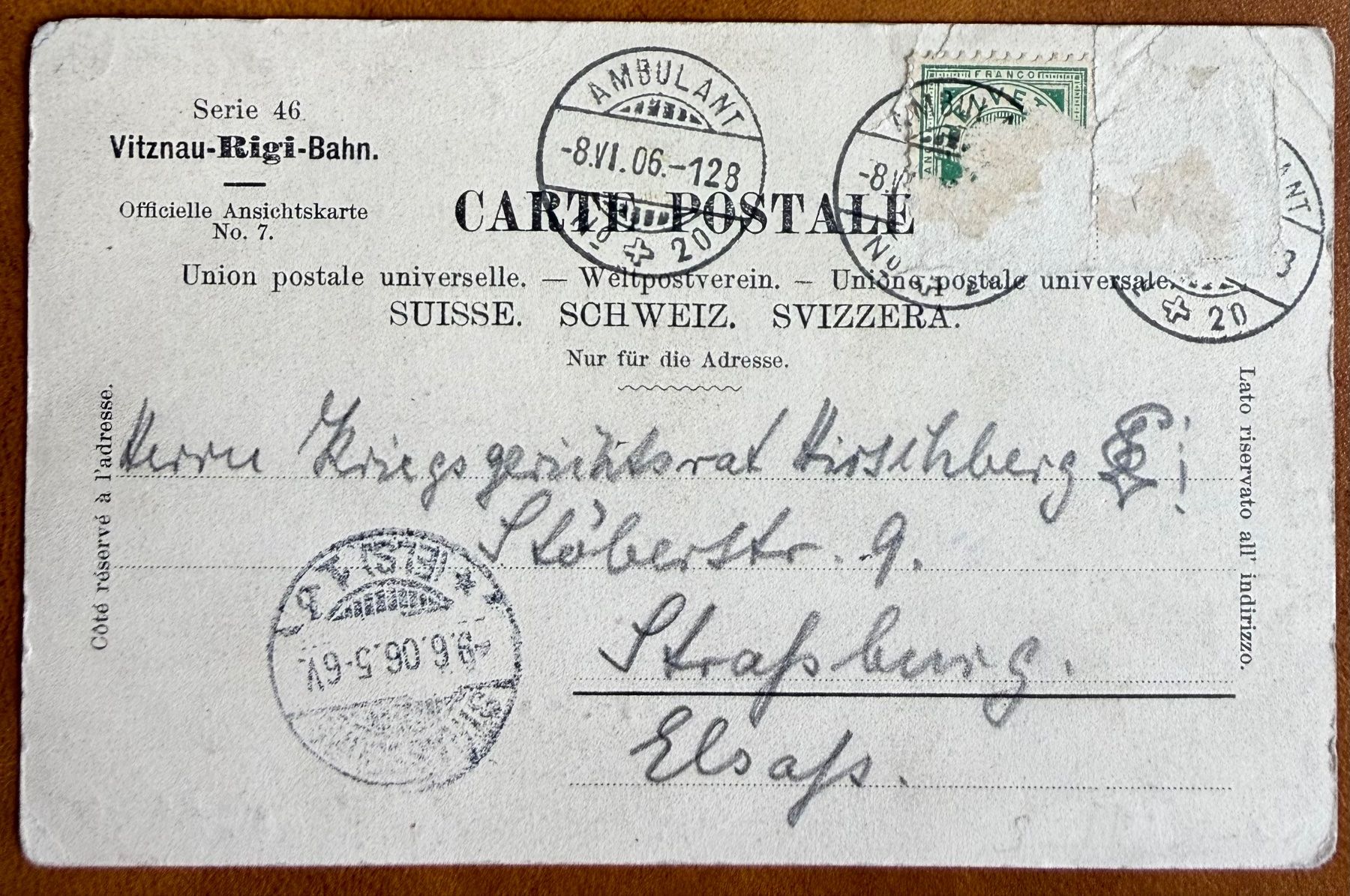 Cartoline postali: Rigi - Kulm 1906 – Usato da Lutry venduto da Ediego 1