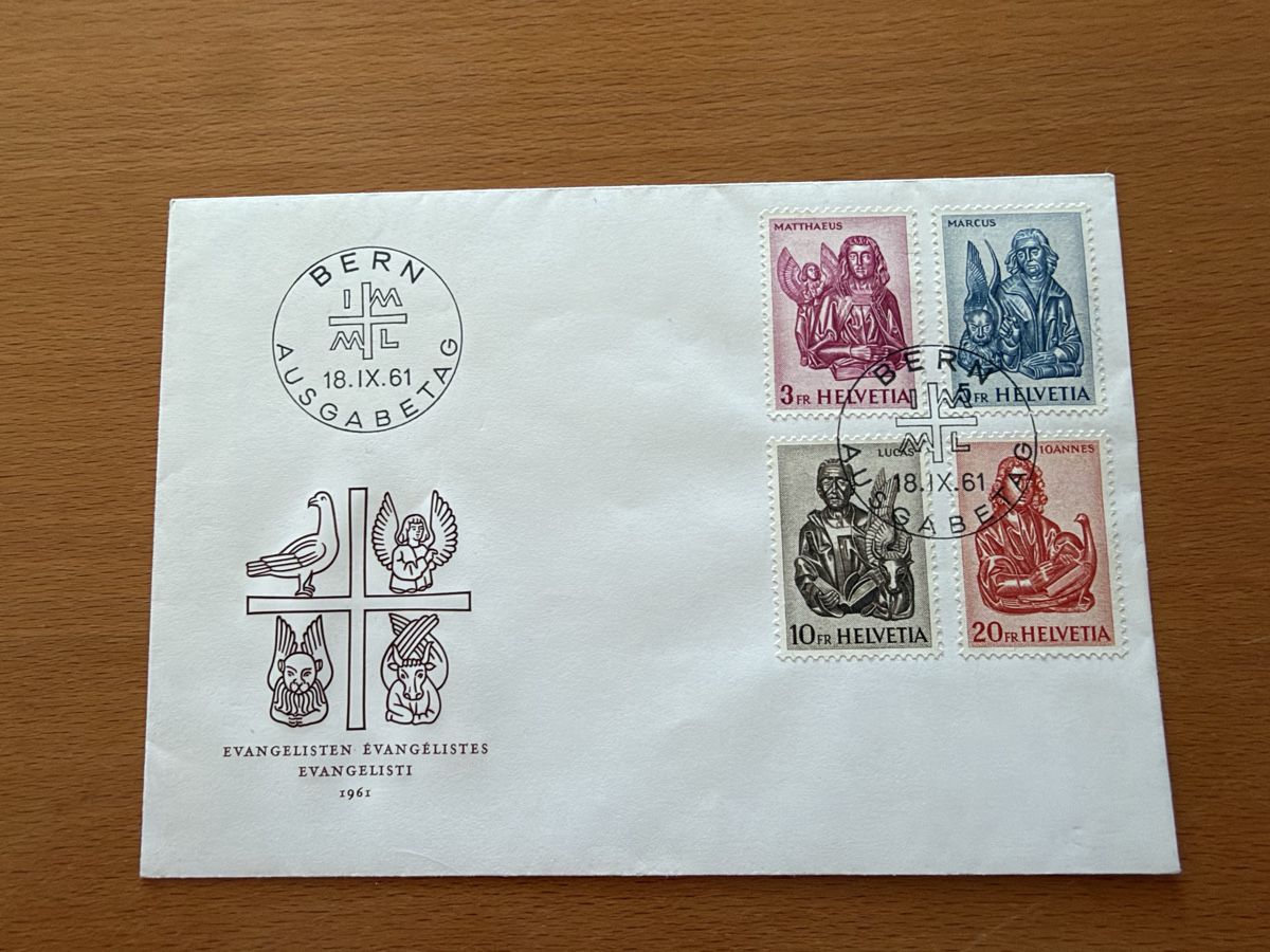 Tutti i francobolli: FDC Evangelisten 18.9.1961 Bern – Usato da Murgenthal venduto da Tina_4055